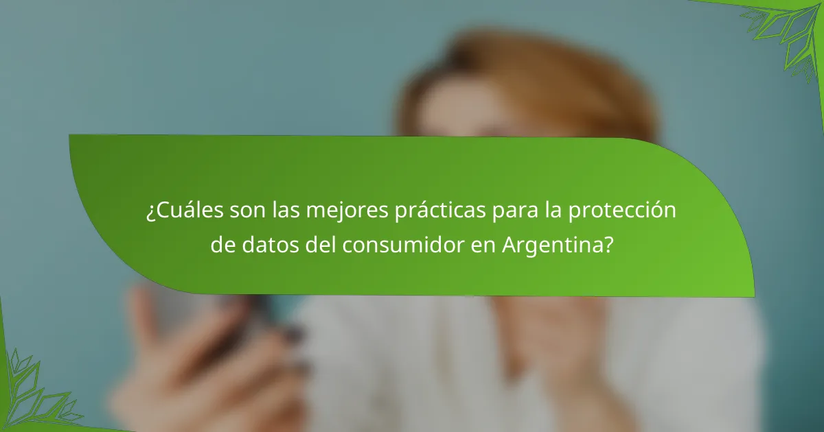 ¿Cuáles son las mejores prácticas para la protección de datos del consumidor en Argentina?