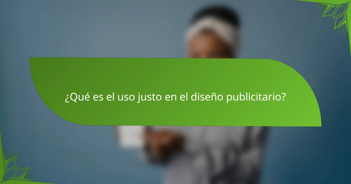 ¿Qué es el uso justo en el diseño publicitario?