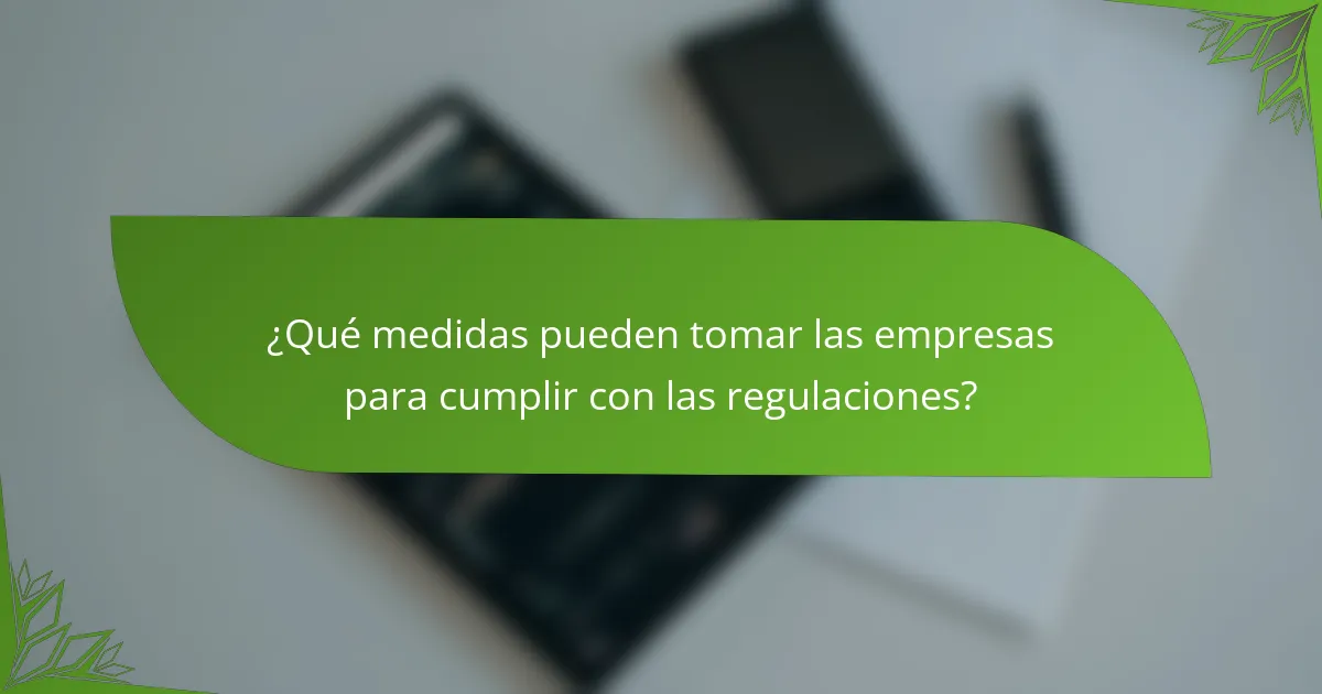 ¿Qué medidas pueden tomar las empresas para cumplir con las regulaciones?